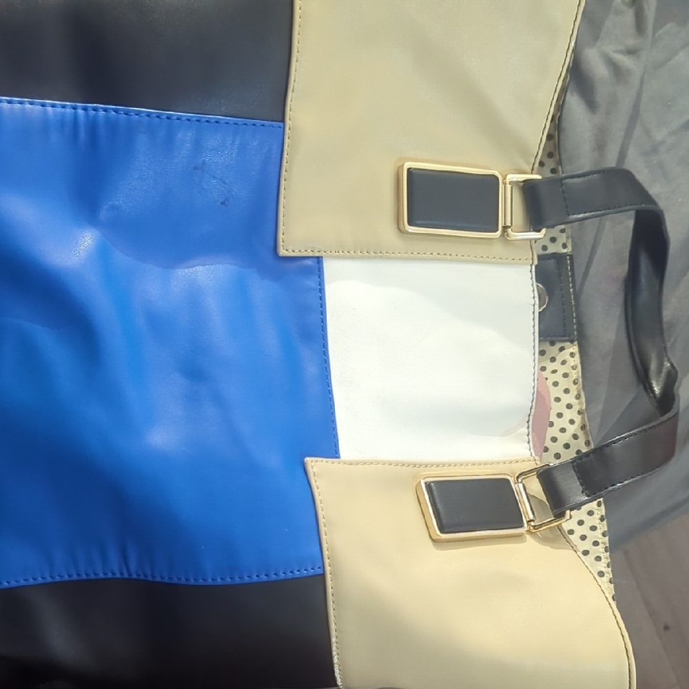 Cesca Blue and Beige Shoulder Bag